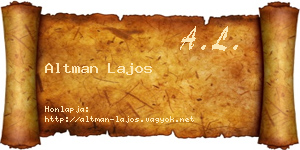 Altman Lajos névjegykártya